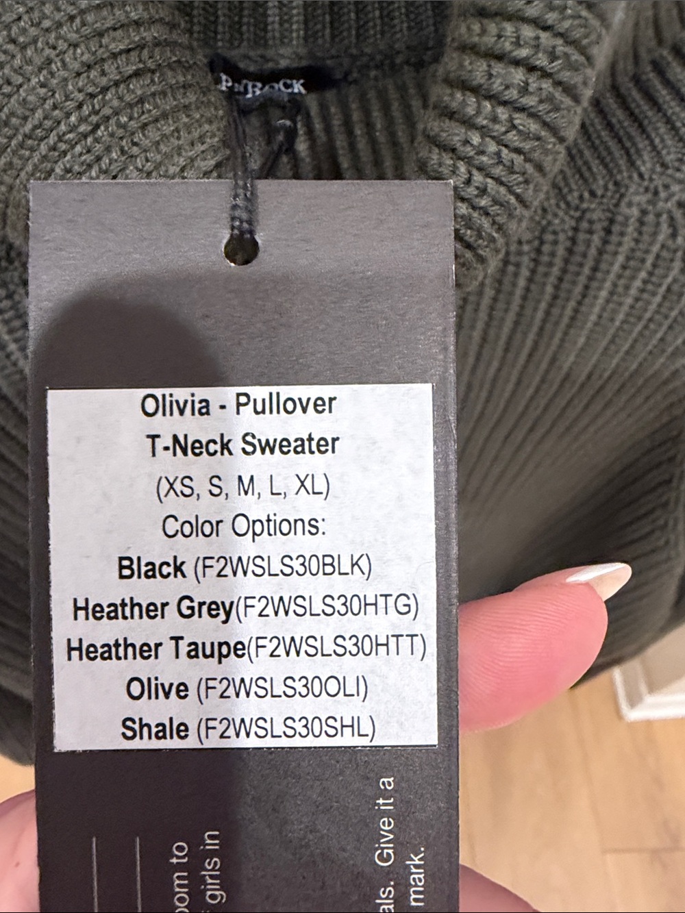 Turtleneck Rib-Knit Sweater - Olive Green - Picture 2 of 7